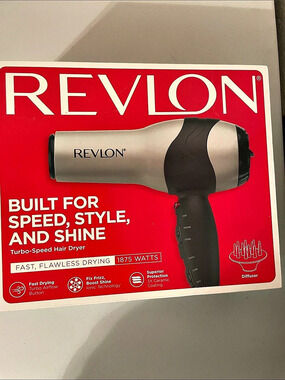 Revlon Turbo-Speed Hair Dryer Gray & Black NWT